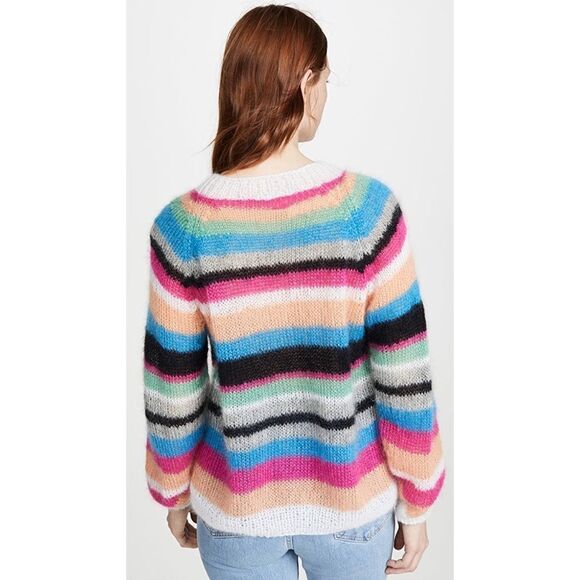Michaela Buerger silk Mohair blend  Mock Neck Striped Sweater Multi XS - Picture 4 of 14